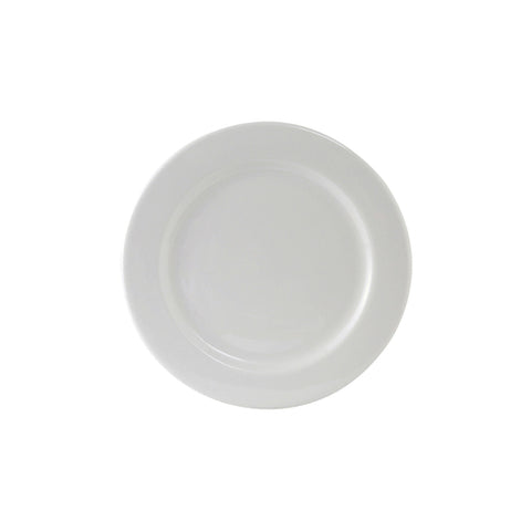 Tuxton China ALA-074 Alaska 7-1/2" Wide Rim Rolled Edge Bright White China Plate
