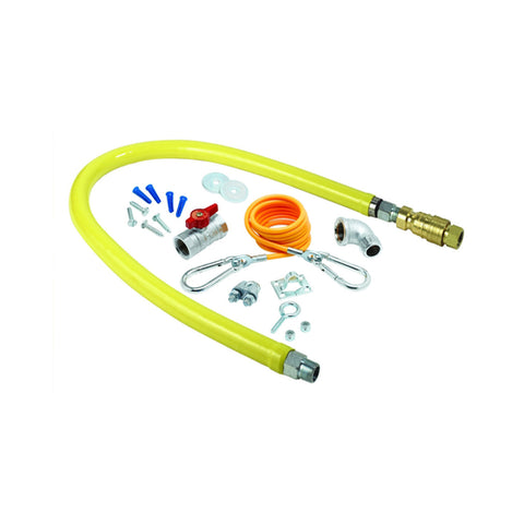 T&S Brass HG-4C-48K 48" Quick Disconnect Gas Appliance Connector with Installation Kit