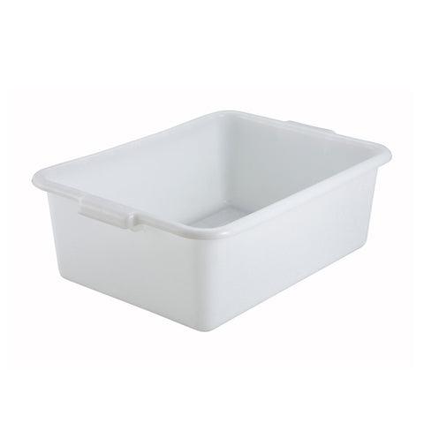Winco PL-7W Standard Weight Polypropylene Bus Tub, 7" Depth, White