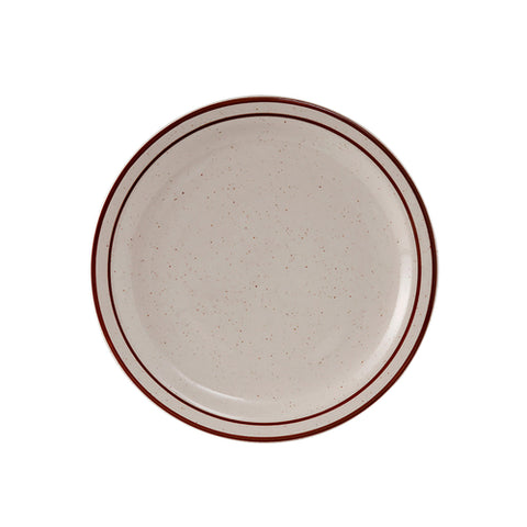 Tuxton China TBS-006 Bahamas 6 1/2" Brown Speckle Narrow Rim China Plate