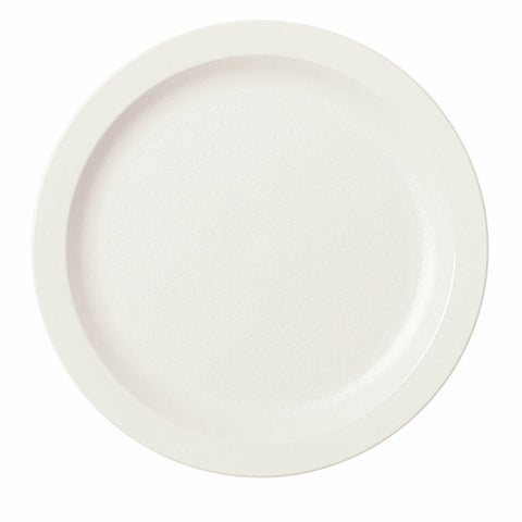 Cambro 9CWNR148 Camwear Narrow Rim 9" White Polycarbonate Plate