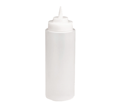 Tablecraft Products 3263C 32 oz Clear Widemouth Squeeze Bottle with Standard Tip Top