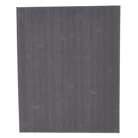 Winco LMD-811GY Two-View Grey Leatherette Menu Cover, 8-1/2" x 11"