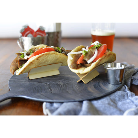 TableCraft 10516 Disposable Taco Taxi Poplar Wood Taco Holder - Pack of 50