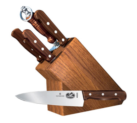 Victorinox 5.1190.7-X1 7-Piece Knife Block Set with Slant Oak Block