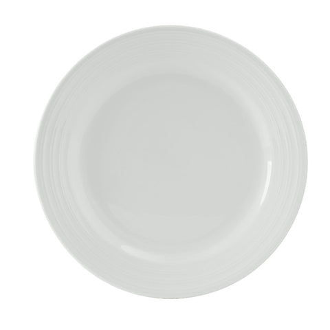Tuxton China FPA-062 6 1/4" Round Pacifica Bright White Embossed Porcelain Plate