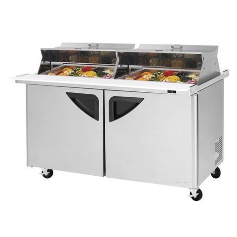 TST-60SD-24-N-DS Turbo Air 60" 2 Door Mega Top Sandwich/Salad Prep Table w/ Dual Sided Lids-Turbo Air