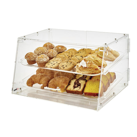 Winco ADC-2 2-Tray Acrylic Tiered Display Case