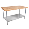 JNS08 John Boos 36" x 30" x 1-1/2" Thick Maple Top Work Table-JOHN BOOS & CO.