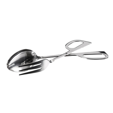 Winco ST-10 10" Fork and Spoon Salad Tongs, Satin Finish Stainless Steel