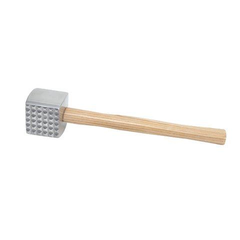 Winco MT-4 2-Sided Aluminum Meat Tenderizer with Wooden Handle