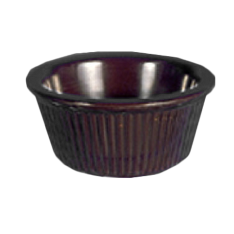 ML531C1 Thunder Group 3 Oz. Chocolate Fluted Melamine Ramekin-Thunder Group