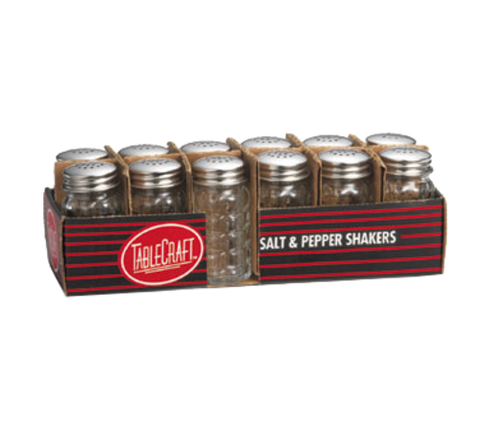 Tablecraft Products C163-12 Nostalgia Glass Salt & Pepper Shakers, 1.5 oz, 12-Pack