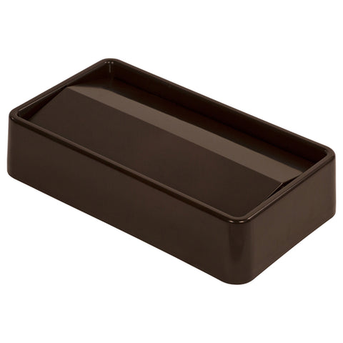 CFS Brands 34202469 TrimLine Rectangle Swing Top Trash Can Lid, Dark Brown