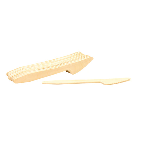 Tablecraft BAMDKN65 6-1/2" Disposable Pinewood Knife, Pack of 25