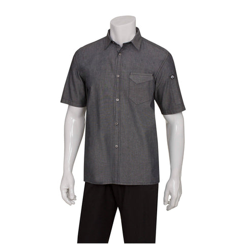 SKS002BLKXL Chef Works Men's Hybrid Style Detroit Shirt-CHEF WORKS