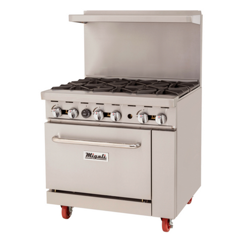 C-RO6-LP Migali 36" 6-Burner Range w/ (1) Oven - LP