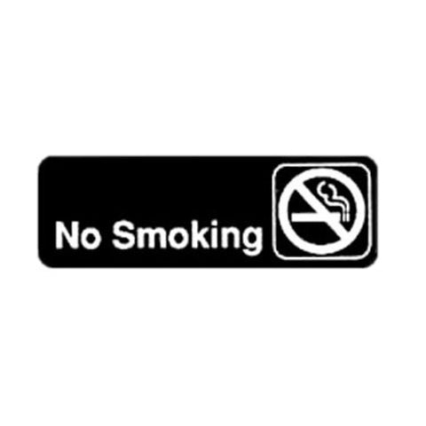 Winco SGN-310 No Smoking Information Sign, 9"W x 3"H, Black
