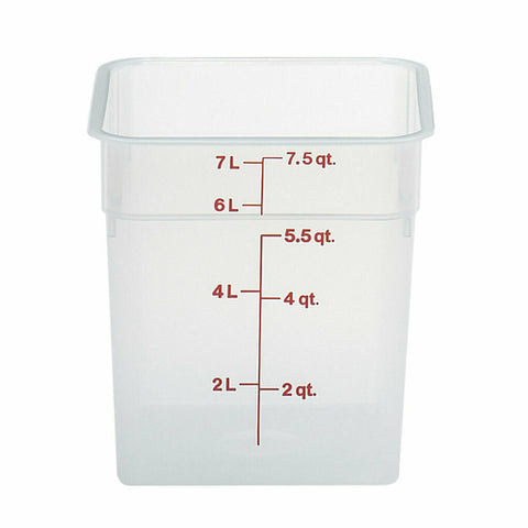 Cambro 8SFSPP190 CamSquares Classic 8 Qt. Translucent Square Polypropylene Food Storage Container