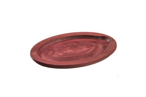 Lodge UOPB1 Oval Chili Pepper Red Wood Underliner for Cast Iron Serving Griddles