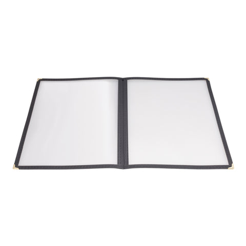 Winco PMCD-9K Book-Fold Double Panel Menu Cover, Black, 9-3/8" x 12-1/8"