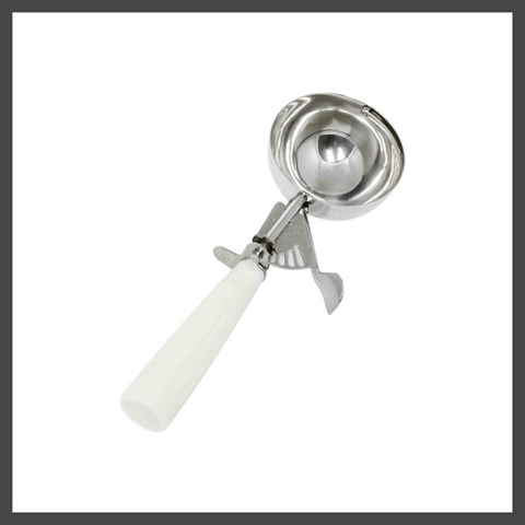 Thunder Group SLDS006 5-1/3 oz #6 White Handle Stainless Steel Disher