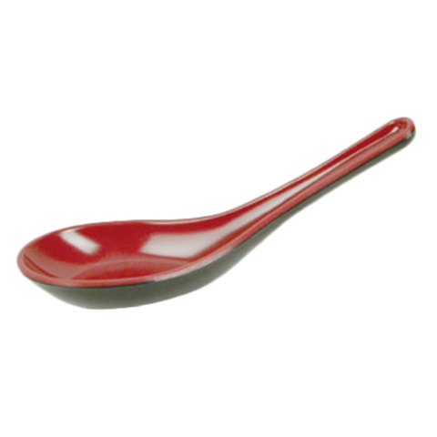 7003JBR Thunder Group 3/4 Oz. Black/Red Won Ton Soup Spoon-Thunder Group
