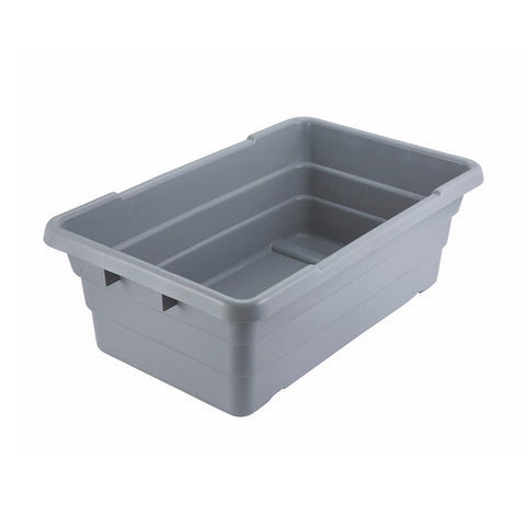 Winco PL-8 Nesting Polypropylene Lug Bus Box, Gray, 24" x 15" x 8"