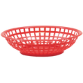 1075R Tablecraft 8" x 2" Red Round Serving Plastic Basket-Tablecraft Products