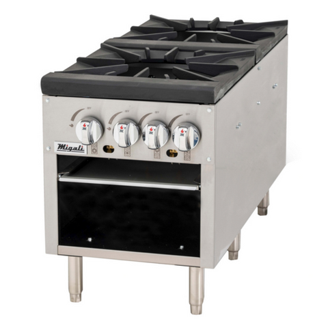 C-SPS-2-18 Migali 2-Burner Countertop Stock Pot Range - NG