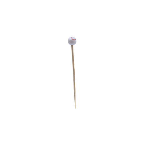 TableCraft Products BAMSP145 4.5 Inch Bamboo Baseball Sport Pick