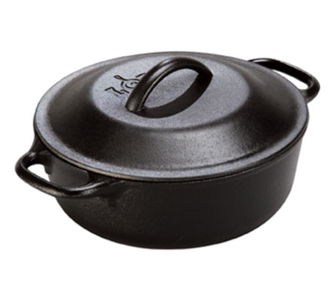 Lodge L2SP3 2 Qt. Pre-Seasoned Cast Iron Dutch Oven / Serving Pot