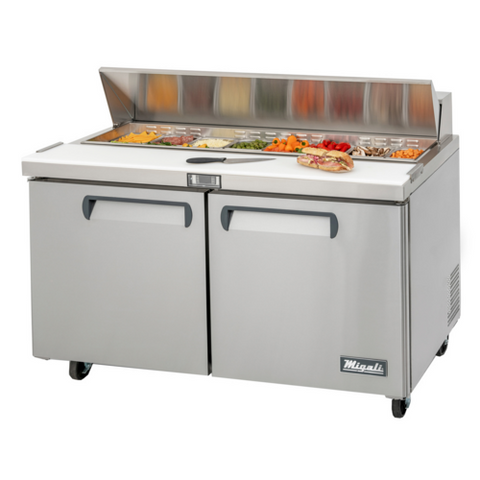 C-SP60-16-HC Migali 60" 2 Door Refrigerated Sandwich Prep Table