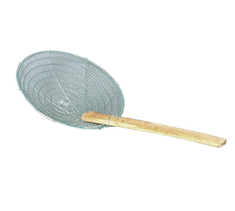Town Equipment 42624 14" Galvanized Coarse Mesh Skimmer with Bamboo Handle