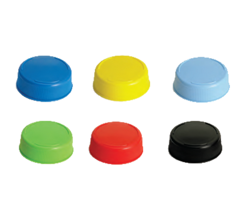 TableCraft 53FCAPA Assorted Color End Caps for 53mm Squeeze Bottles - 12/Pack