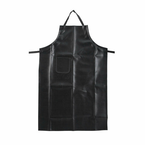 BA-HN Winco 41-1/4" x 26-1/2" Heavy Naugahyde Black Bib Apron-WINCO