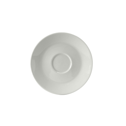 Tuxton China BPE-0631 6-3/8" Porcelain White Cappuccino China Saucer