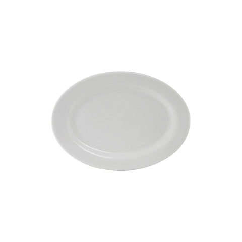 ALH-082 Tuxton 8" x 6" White Wide Rim Rolled Edge Oval China Platter-Tuxton China