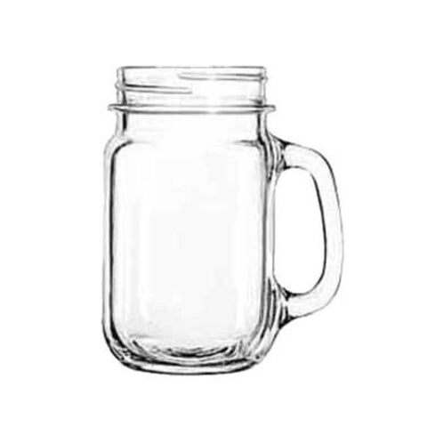 Z59515 Enhanced Glass Mason Jar with Handle - 1 Dozen-Enhanced Glassware