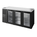 TBR84-RISZ1-L-B-GGG-1 True Mfg. – Premier Bar Refrigerated Back Bar Cooler, three-section, 84"W, (164) 6-pack cans or (96) 6-pack bottles capacity-True MFG Co.