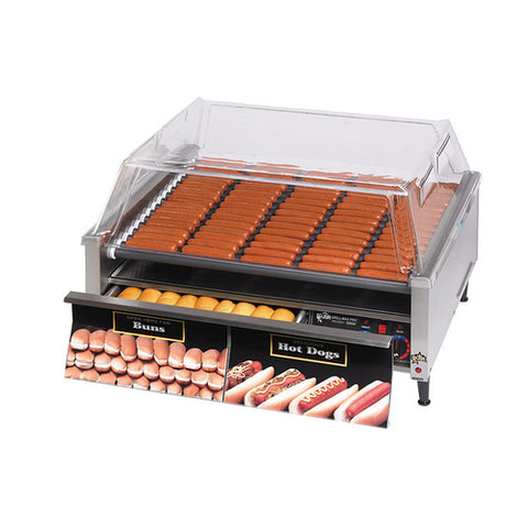 Star Manufacturing 75SCBD Grill-Max 75 Hot Dog Roller Grill with Built-In Bun Drawer and Analog Controls