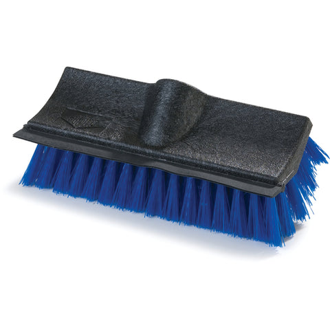 Carlisle 3619014 Flo-Pac Dual Surface 10" Polypropylene Floor Scrub Brush with Rubber Squeegee, Blue