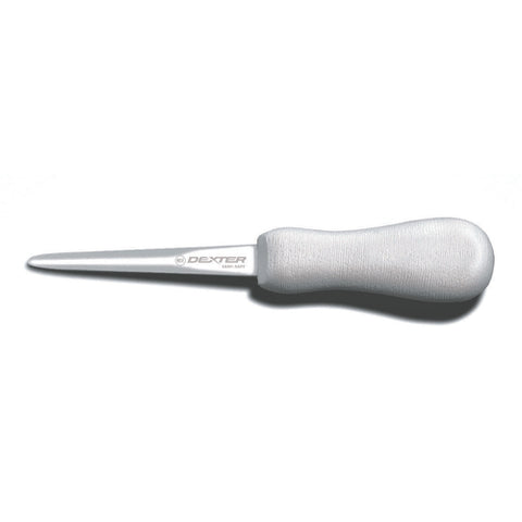 Dexter Russell S120 Sani-Safe 4" Boston Pattern Oyster Knife with White Polypropylene Handle