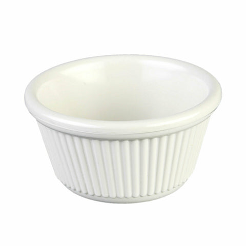 ML532B1 Thunder Group 4 oz. Bone Fluted Melamine Ramekin-Thunder Group