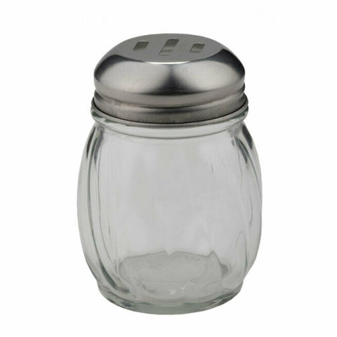 Libertyware S&P04SS 6 oz. Swirl Cheese and Spice Shaker with Slotted Stainless Steel Cap