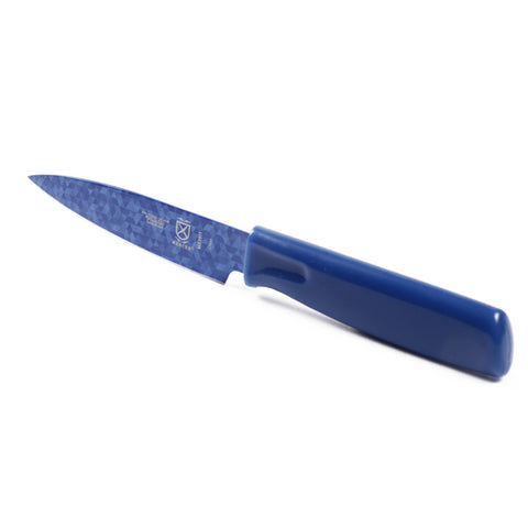 Mercer Culinary M33911B 4" Blue Non-Stick Paring Knife with Sheath