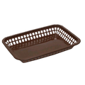 1077BR Tablecraft 10-3/4" x 7-3/4" x 1-1/2" Brown Rectangular Grande Platter Basket-Tablecraft Products