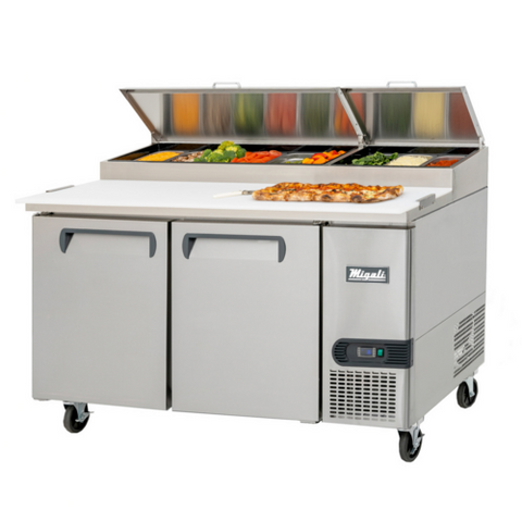 Migali C-PP67-HC 67-in. Two-Door Competitor Series Pizza Prep Table, 20 cu. ft., 115V
