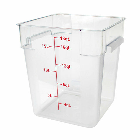 Thunder Group PLSFT018PC 18 Qt Clear Polycarbonate Square Food Storage Container