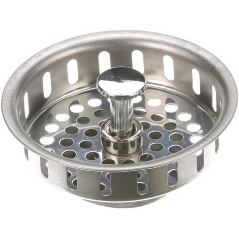 AllPoints 1021062 Universal Stainless Steel Sink Basket Drain with Movable Post